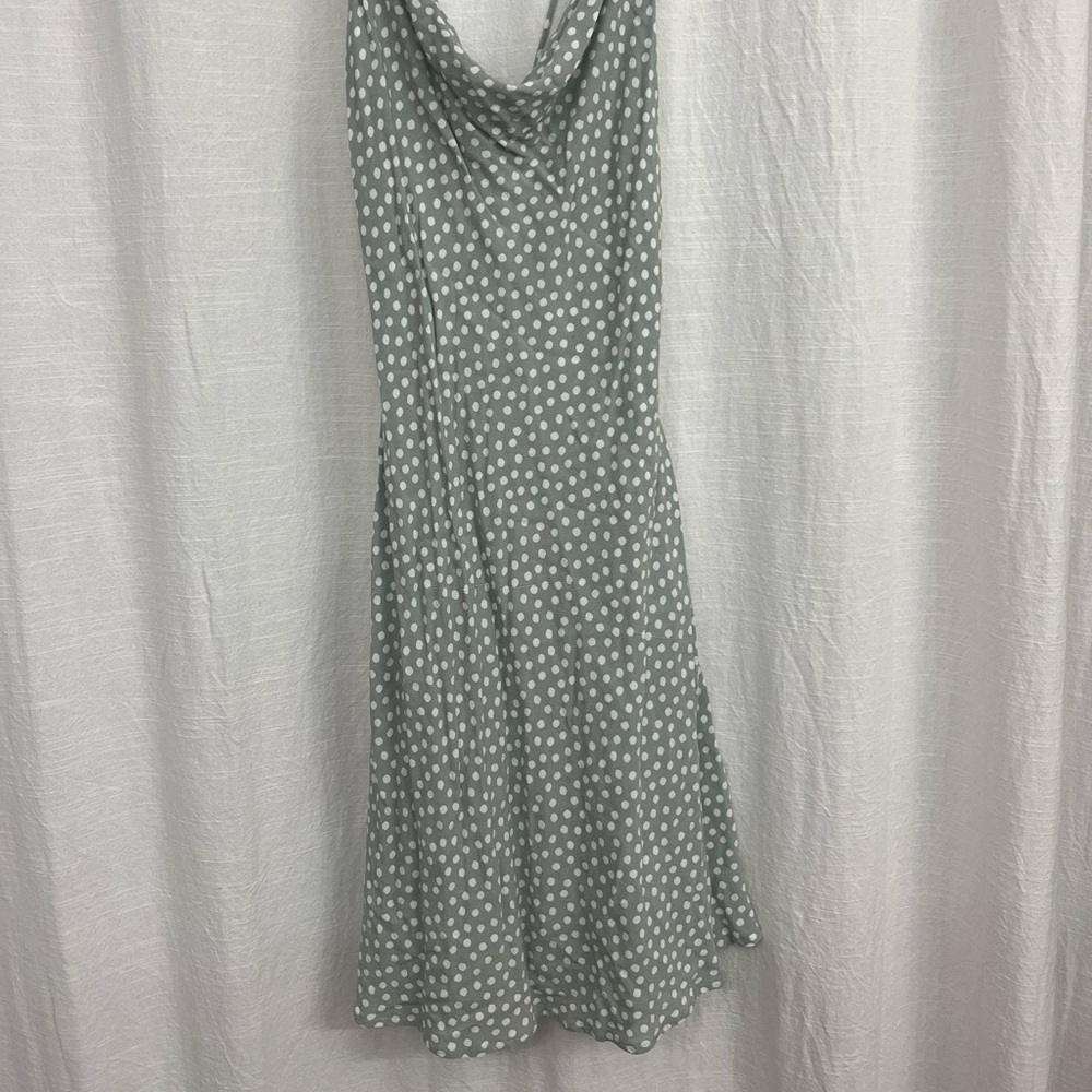 Abercrombie sage green polka-a-dot dress